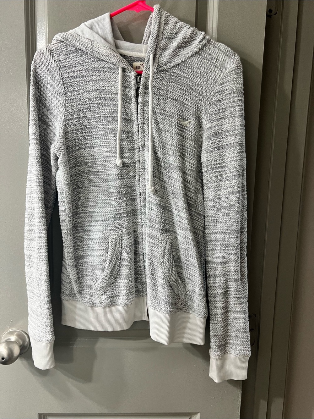Hollister Gray Hooded Zip Sweater - Women